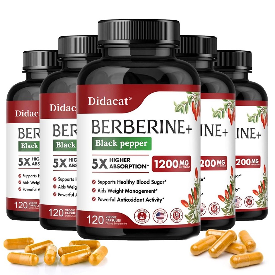 Premium Berberine HCL 1200mg High Potency 120 Caps Heart Health & Immune