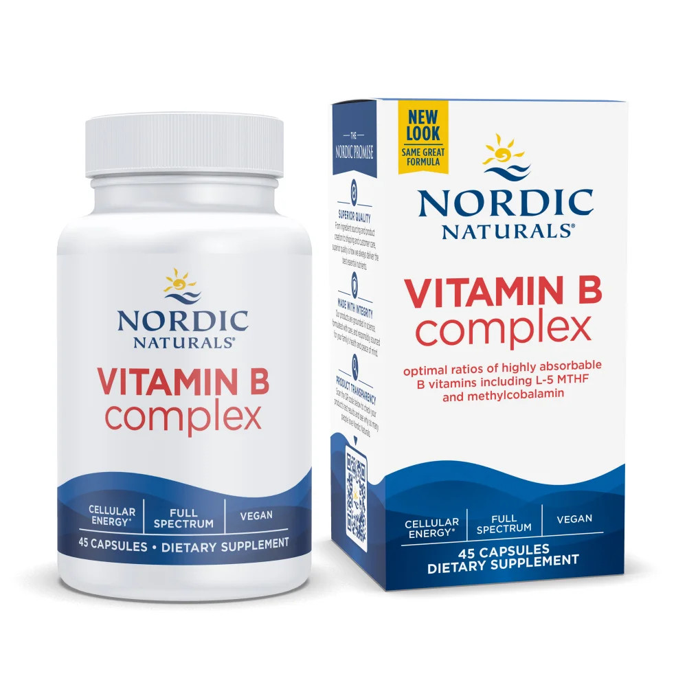 Nordic Naturals Vitamin B Complex – Optimal Ratio B Vitamins, Vegan, 45 Count