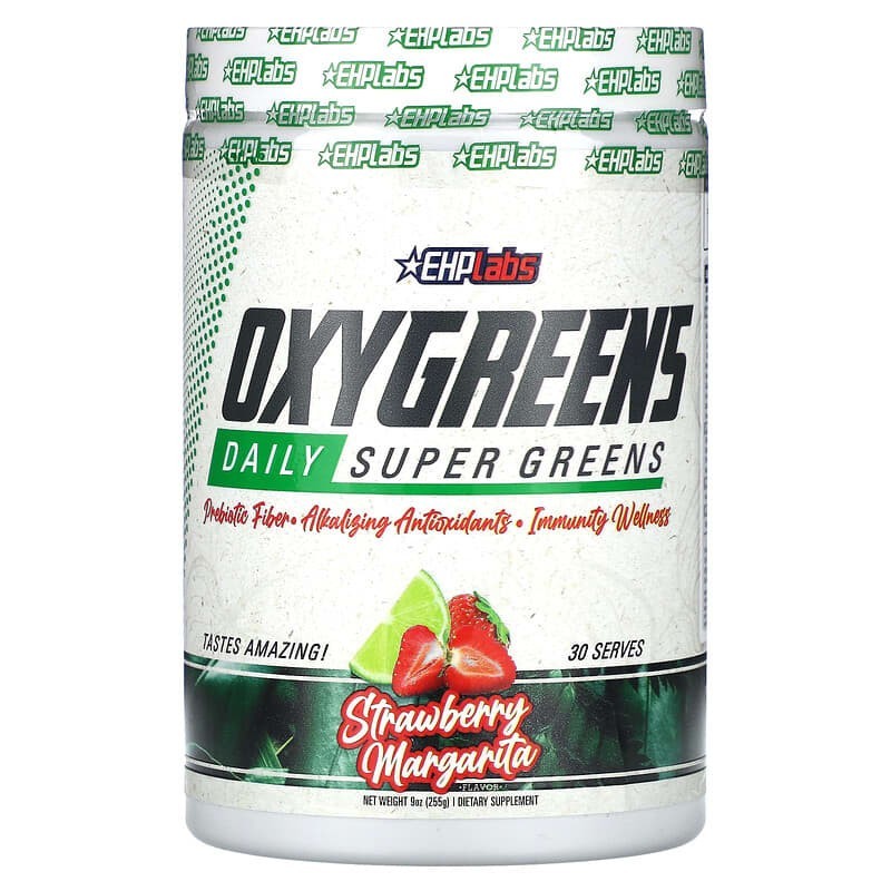 OXYGREENS  Ehplaps 9 oz STRAWBERRY MARGARITA 30 servings 10/2025 SUPER FOOD