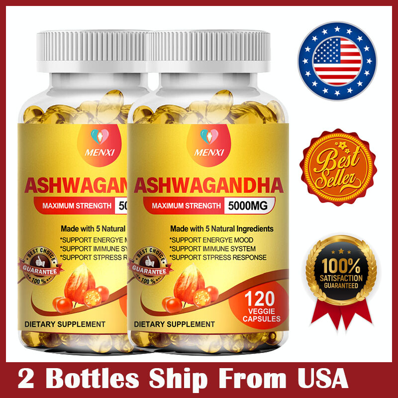 Ashwagandha Softgels 5000mg – Natural Root Extract High Strength 240PCS Capsules
