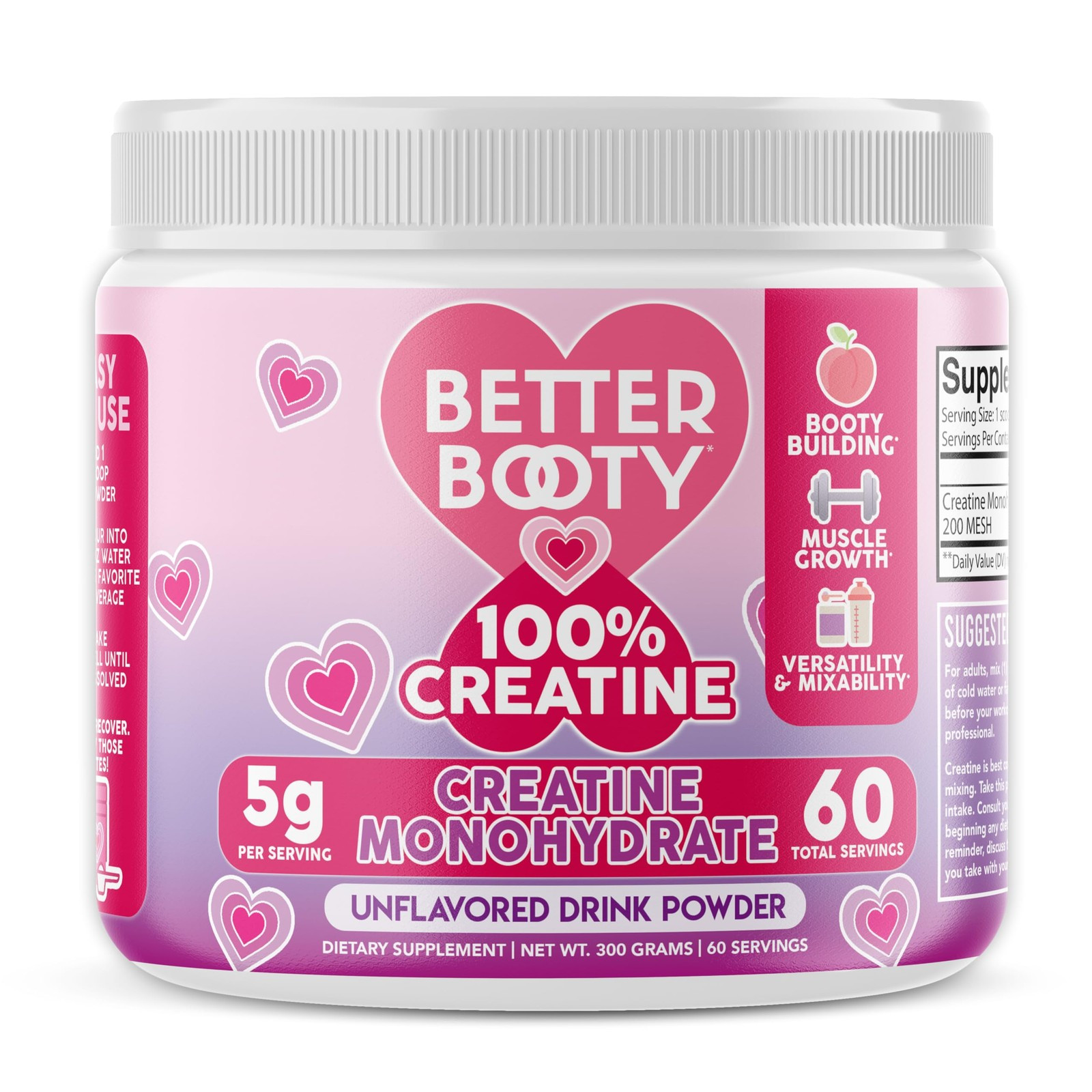 Better Booty 100% Creatine for Women Premium Creatina Monohydrate Powder 200 …