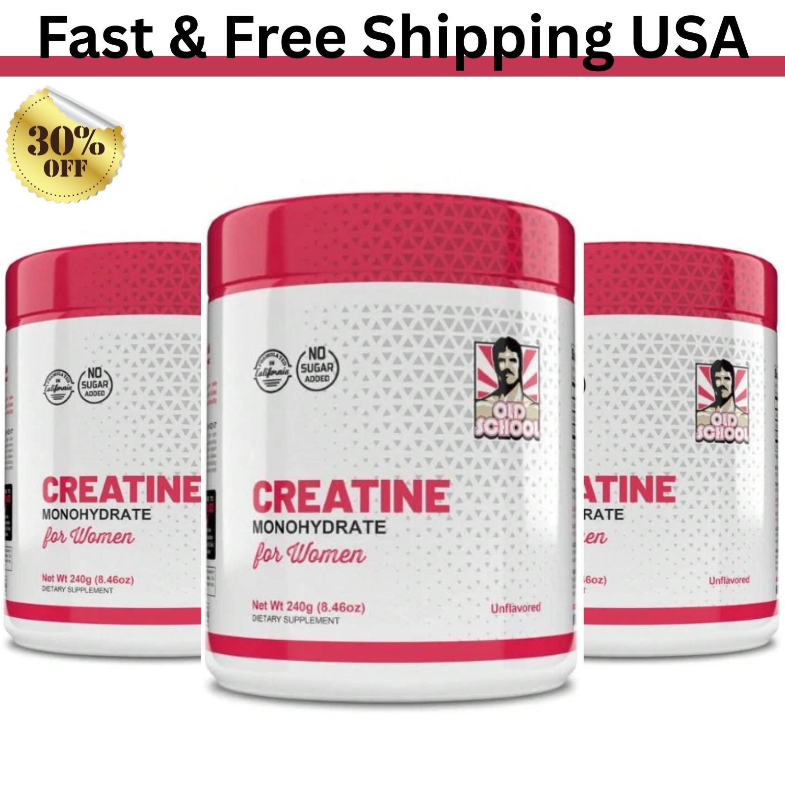 Creatine Monohydrate for Women Dietary Supplement (8.46oz) Pack of 3 USA