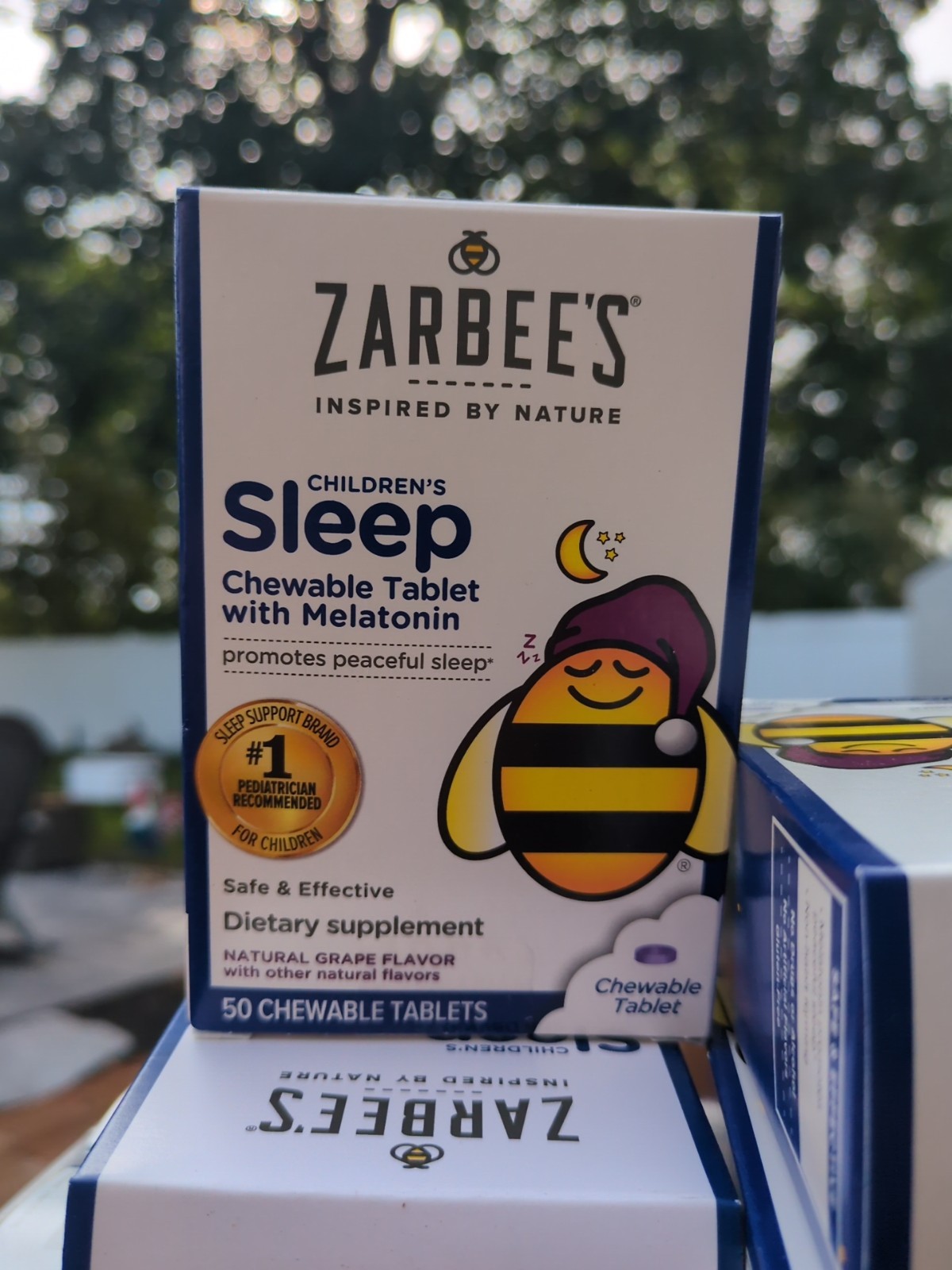 Zarbee’s Childrens Sleep 1mg Melatonin Grape 50 Chewable Tab Kid Drug-Free Fresh