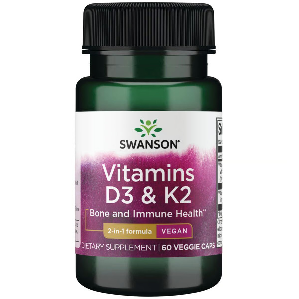 Swanson Vitamins D3 & K2 – 2,000 Iu & 75 mcg 60 Veg Caps