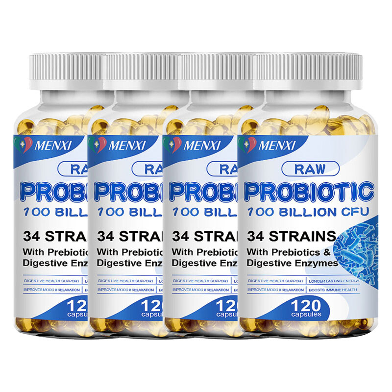 Probiotics Digestive Enzymes 100 Billion CFU Potency Immune Health 120 Capsules