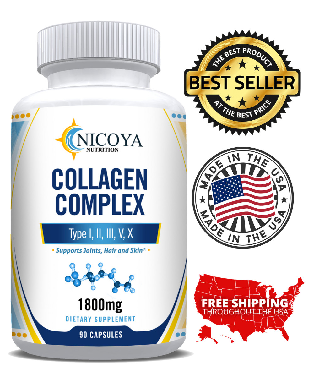 Premium Collagen Peptides 1800mg Hydrolyzed Anti-Aging (Types I,II,III,V,X)