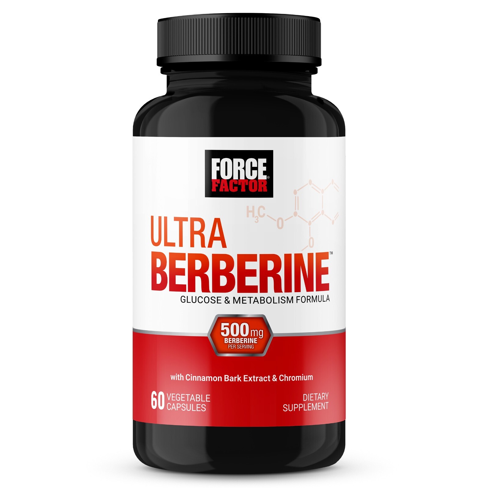 Force Factor Ultra Berberine Supplement with Cinnamon for Blood Sugar Support