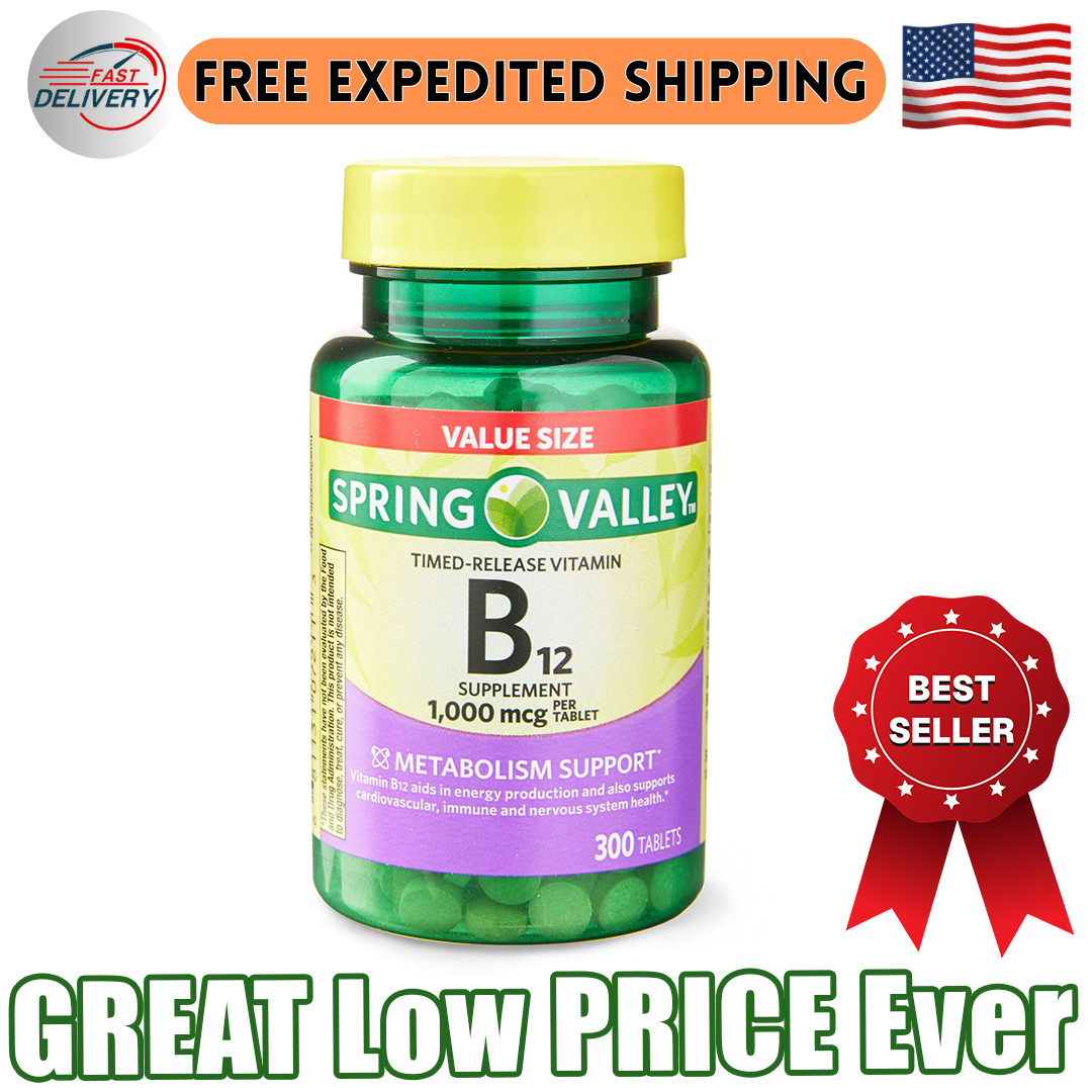 Spring Valley Vitamin B12 1000 Mcg Timed Release Tablets, 300 Count ( 1 PACK )