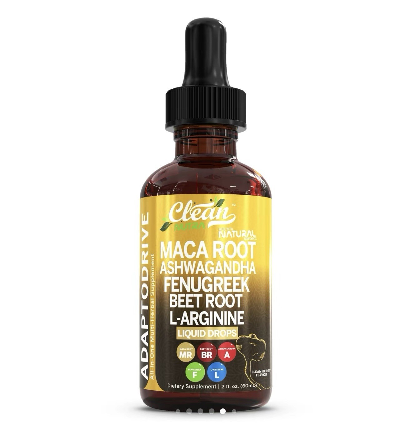 Clean Nutra Adaptodrive Liquid Drops – Maca Root, Ashwagandha, Beet Root, L-Argi