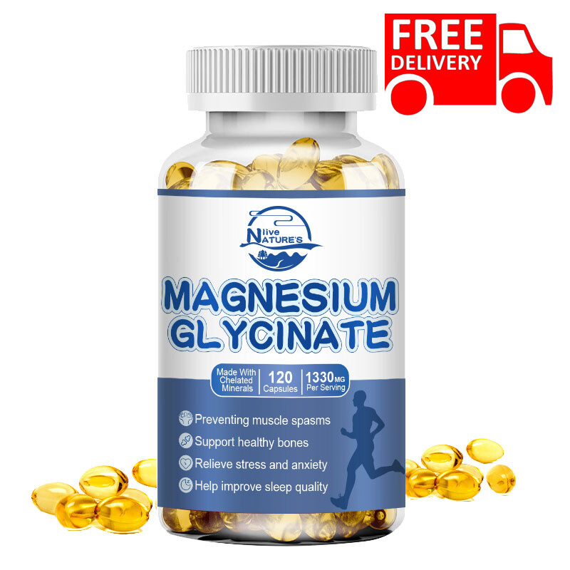 Magnesium Glycinate 120 Capsules 1330mg Improved Sleep, Stress & Anxiety Relief
