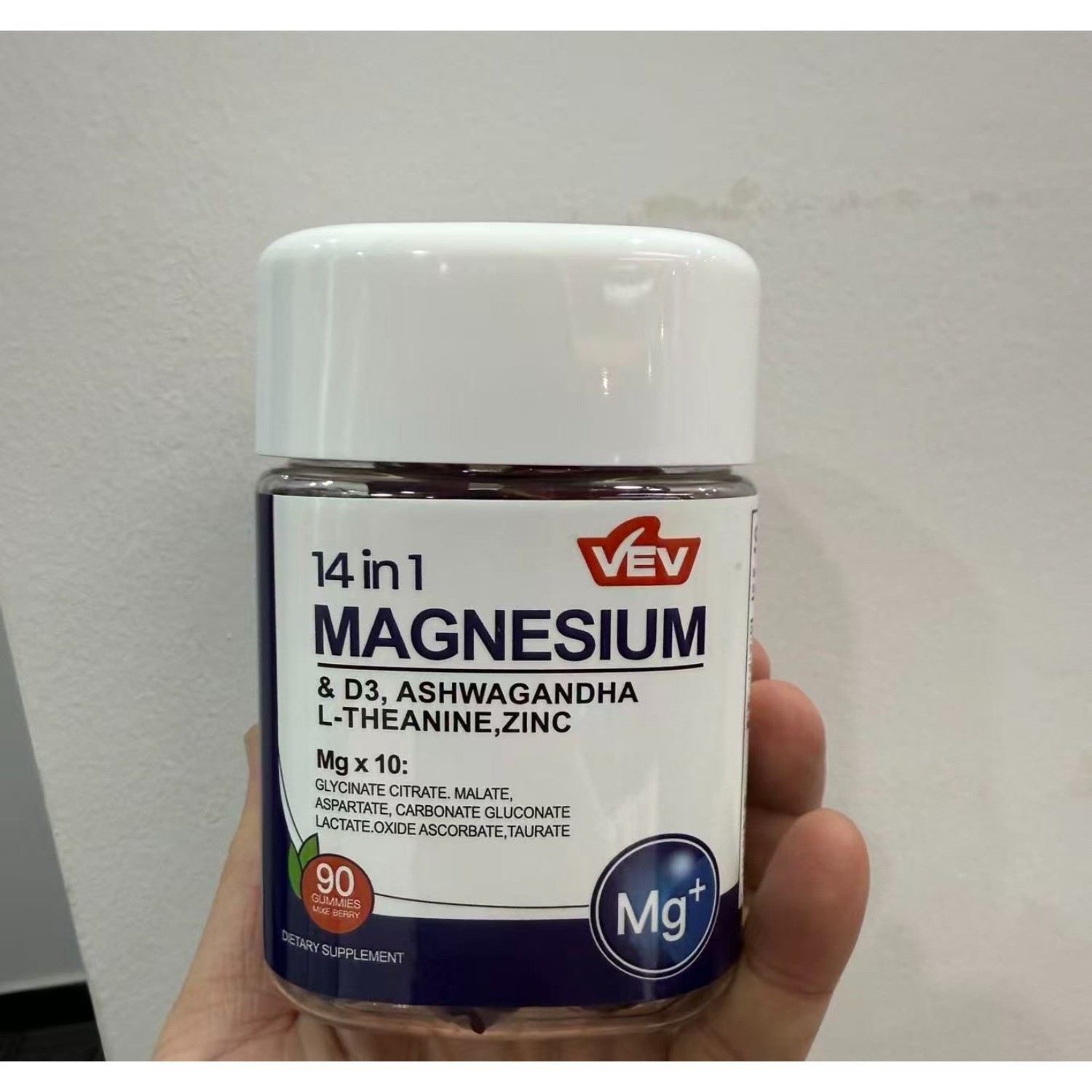 VEV 14-in-1 Magnesium Complex Gummies – with Ashwagandha, L-Theanine, D3 & Zinc