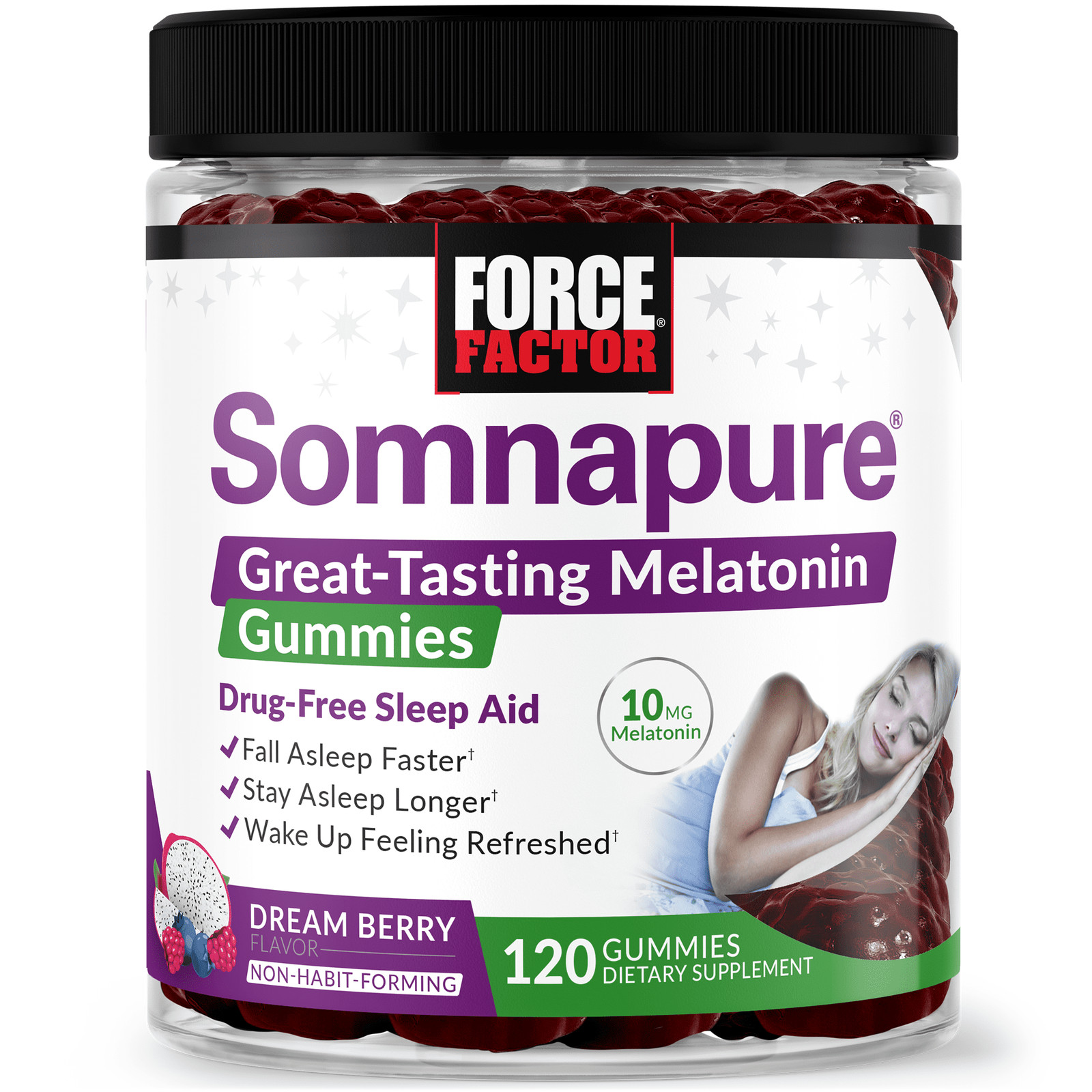 Somnapure Melatonin Gummies 10mg, Natural Sleep Aid Supplement, 120 Gummies