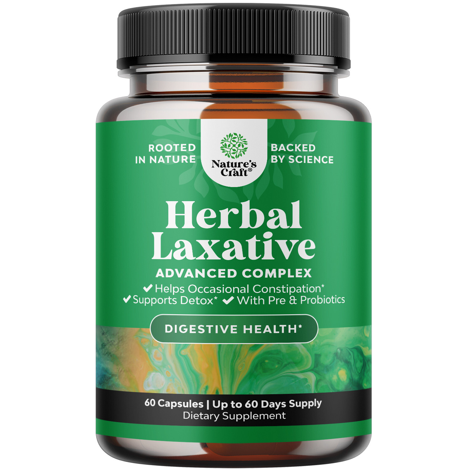 Herbal Laxative Capsules with Probiotics – Colon Cleanse and Digestive Support