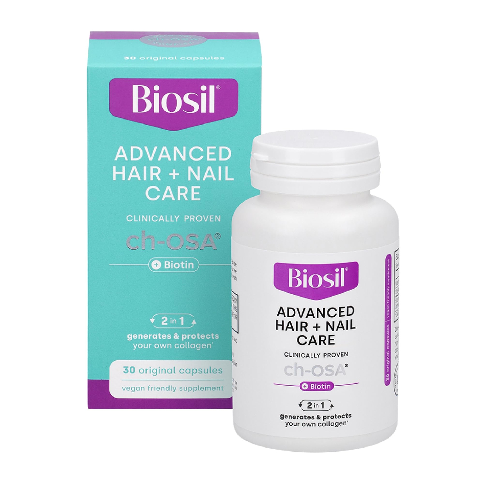 Biosil Advanced Hair + Nail Care – 30 Capsules – Grow, Strengthen & Thicken Hair