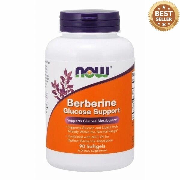 NOW Foods Berberine Glucose Support  Softgel – 90 Count (EXP:09/2026)