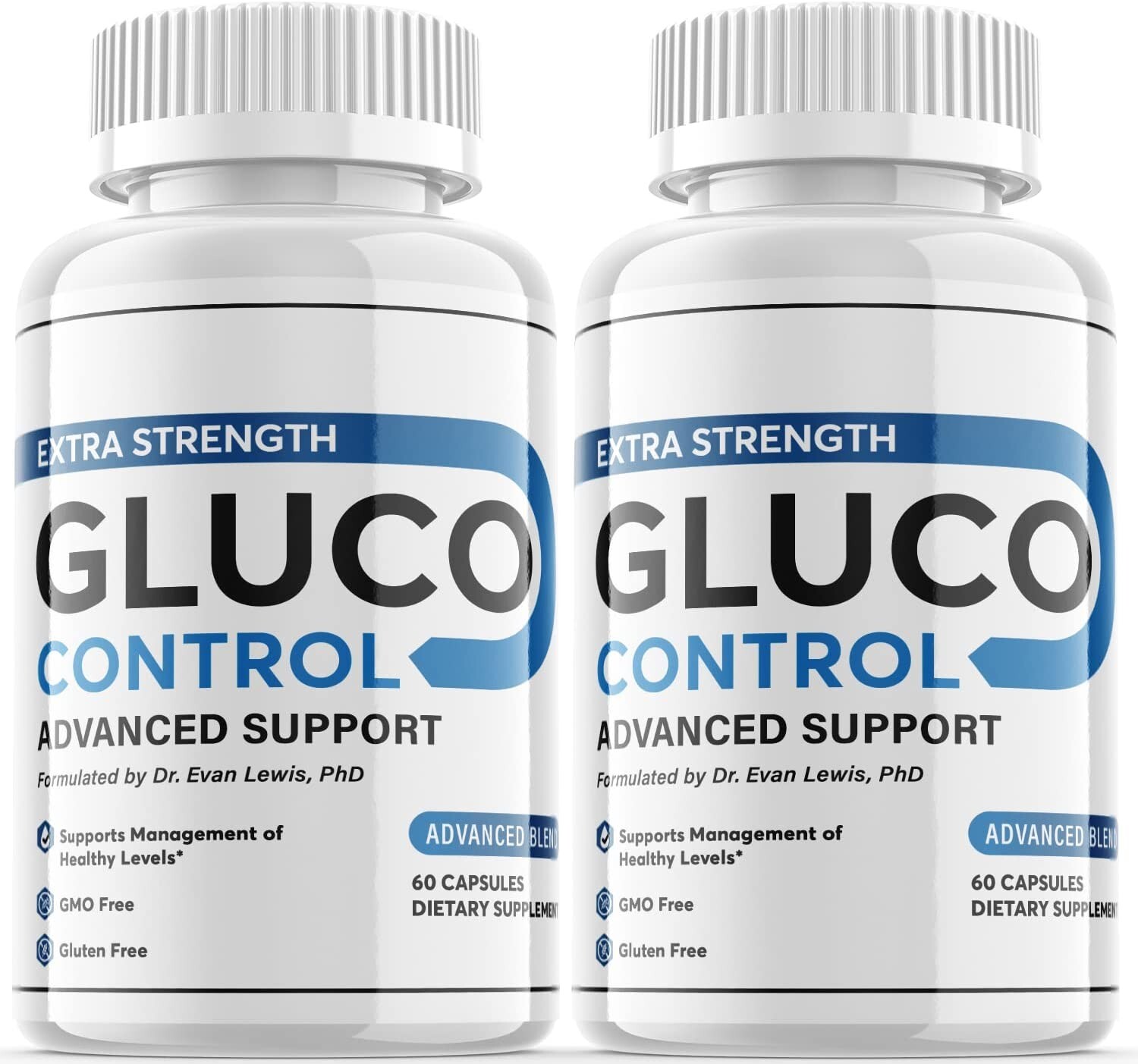2 Pack – Gluco Control – Blood Sugar Support Supplement Extra Strength- 120 Caps