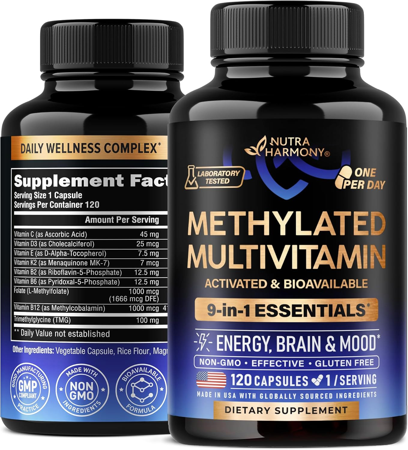 Methylated Multivitamin – B-Complex with Methylfolate & B12 – for Men & Women –