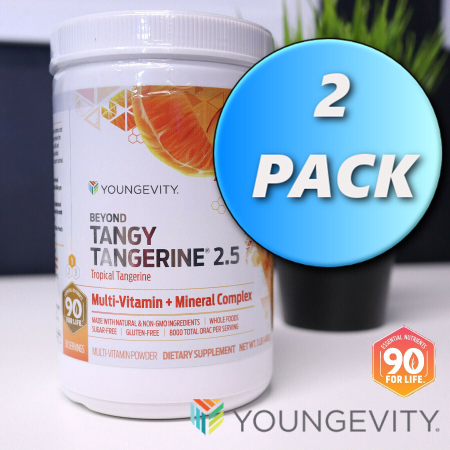 Youngevity Dr. Wallach Beyond Tangy Tangerine BTT 2.5 Canister 2pk