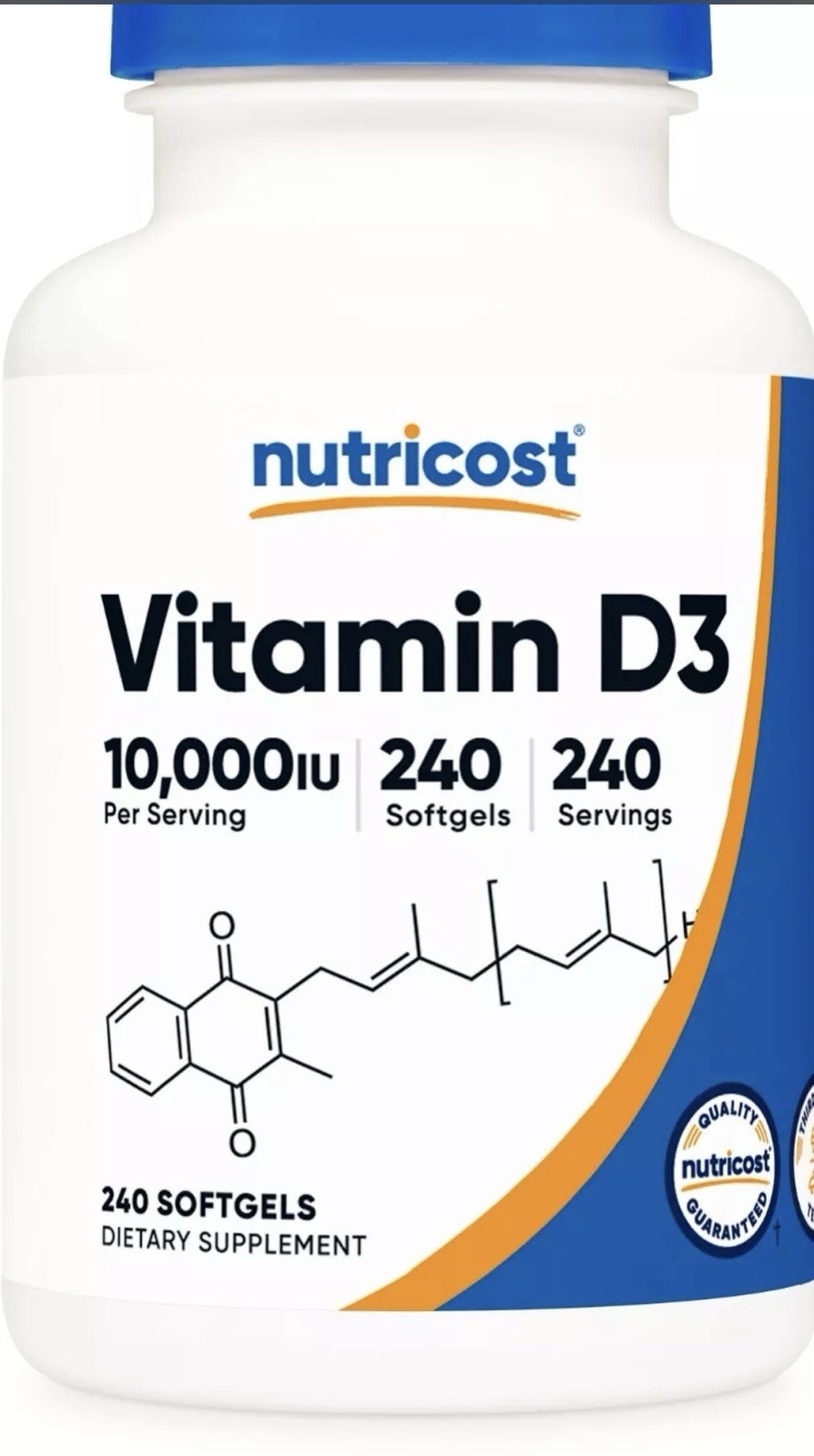 Nutricost Vitamin D3 10,000iu – 240 SFG