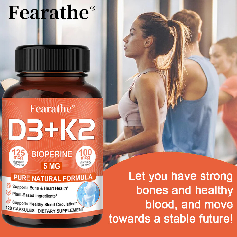 Vitamin D3 K2 Immunity Supports Strong Bones 120 Capsule Calcium Production