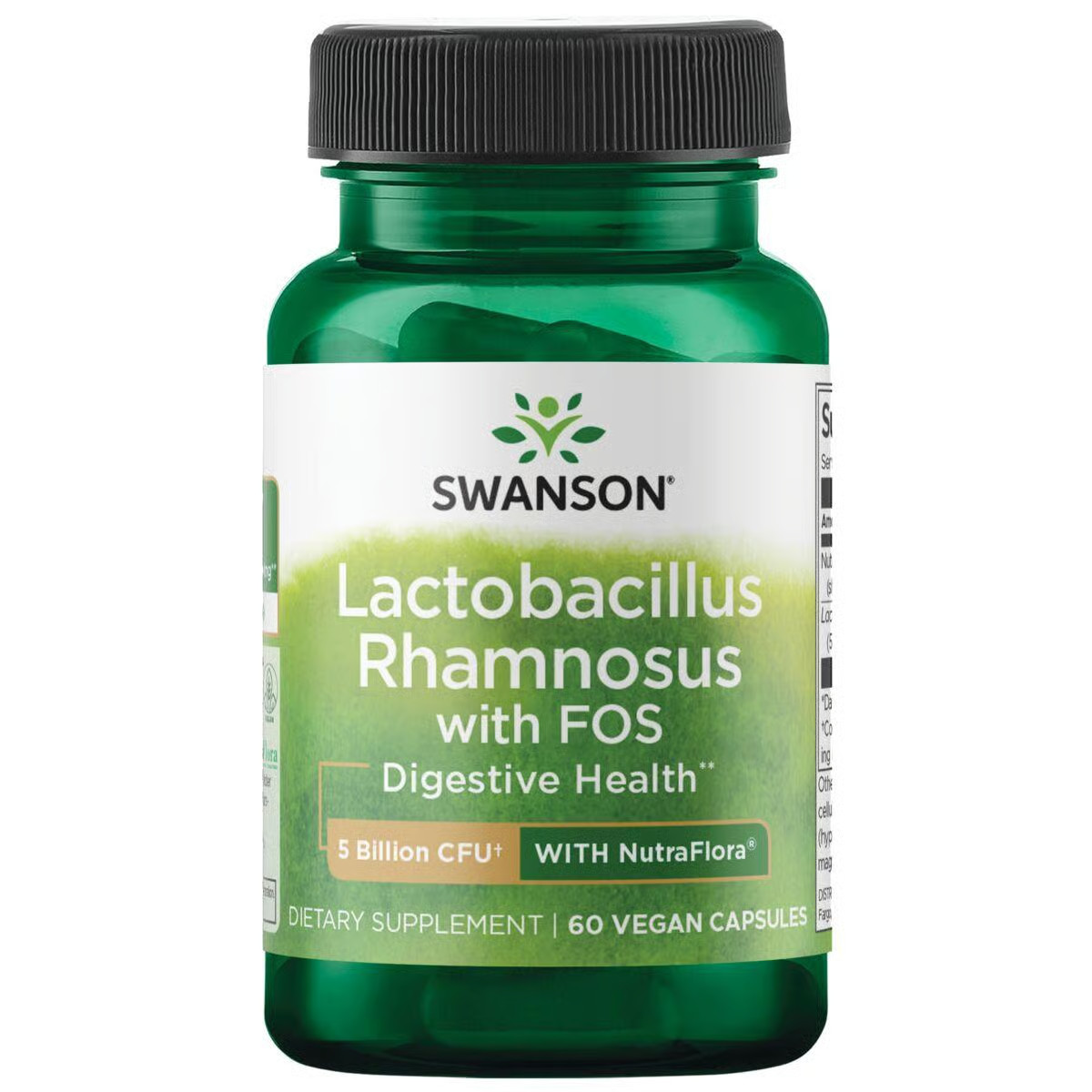 Swanson Lactobacillus Rhamnosus with FOS 5 Billion CFU (60 Veggie Capsules)