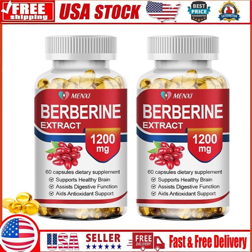 2 Bottles Berberine with Ceylon Cinnamon 1200mg 120 Caps Heart Health & Immune