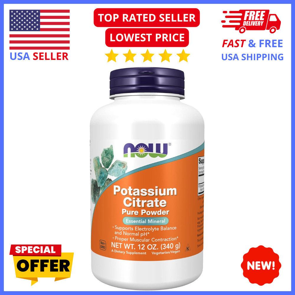 NOW Foods Supplements, Potassium Citrate Powder, Supports Electrolyte Balance