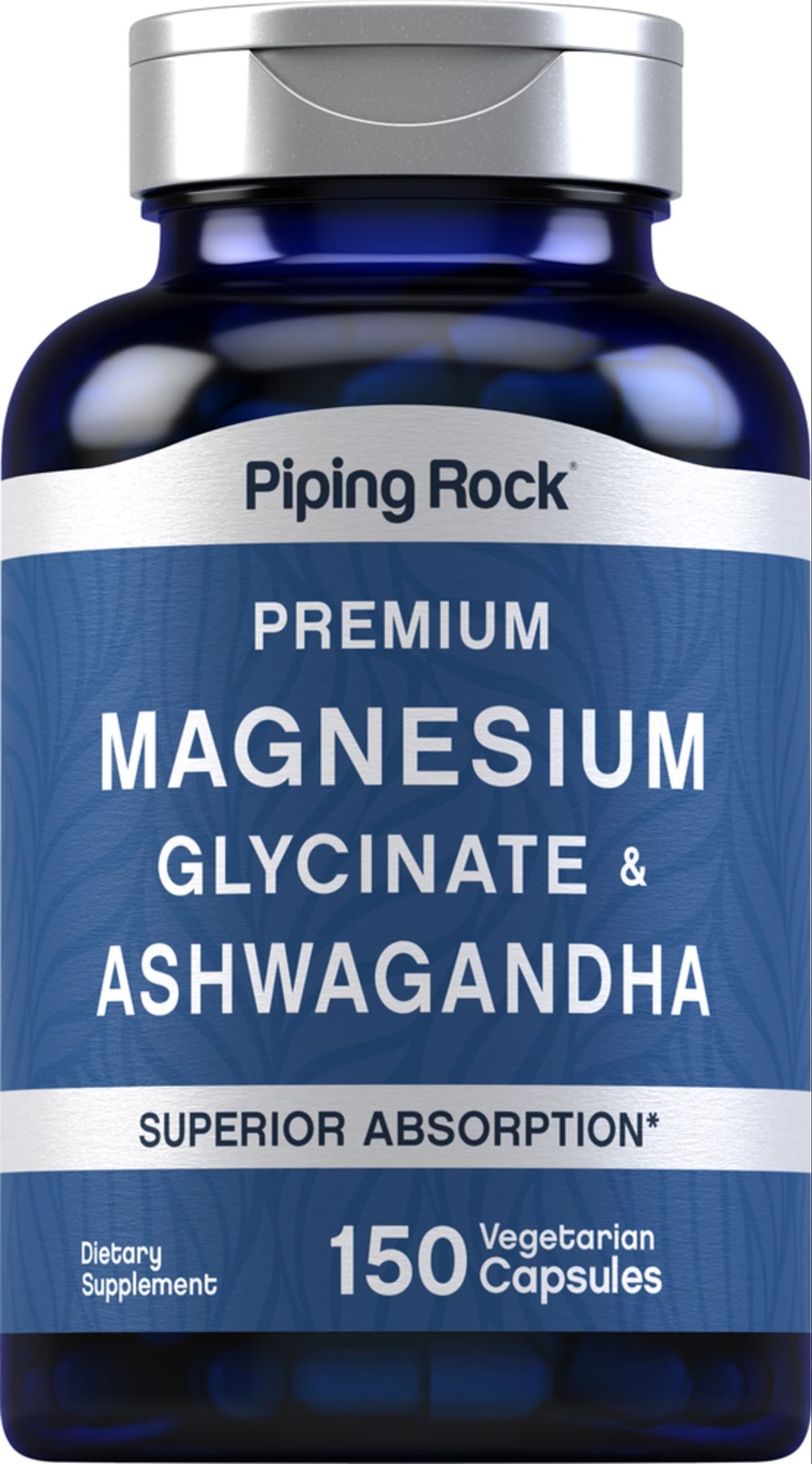 Magnesium Glycinate and Ashwagandha | 150 capsules | Non-GMO | by Piping Rock