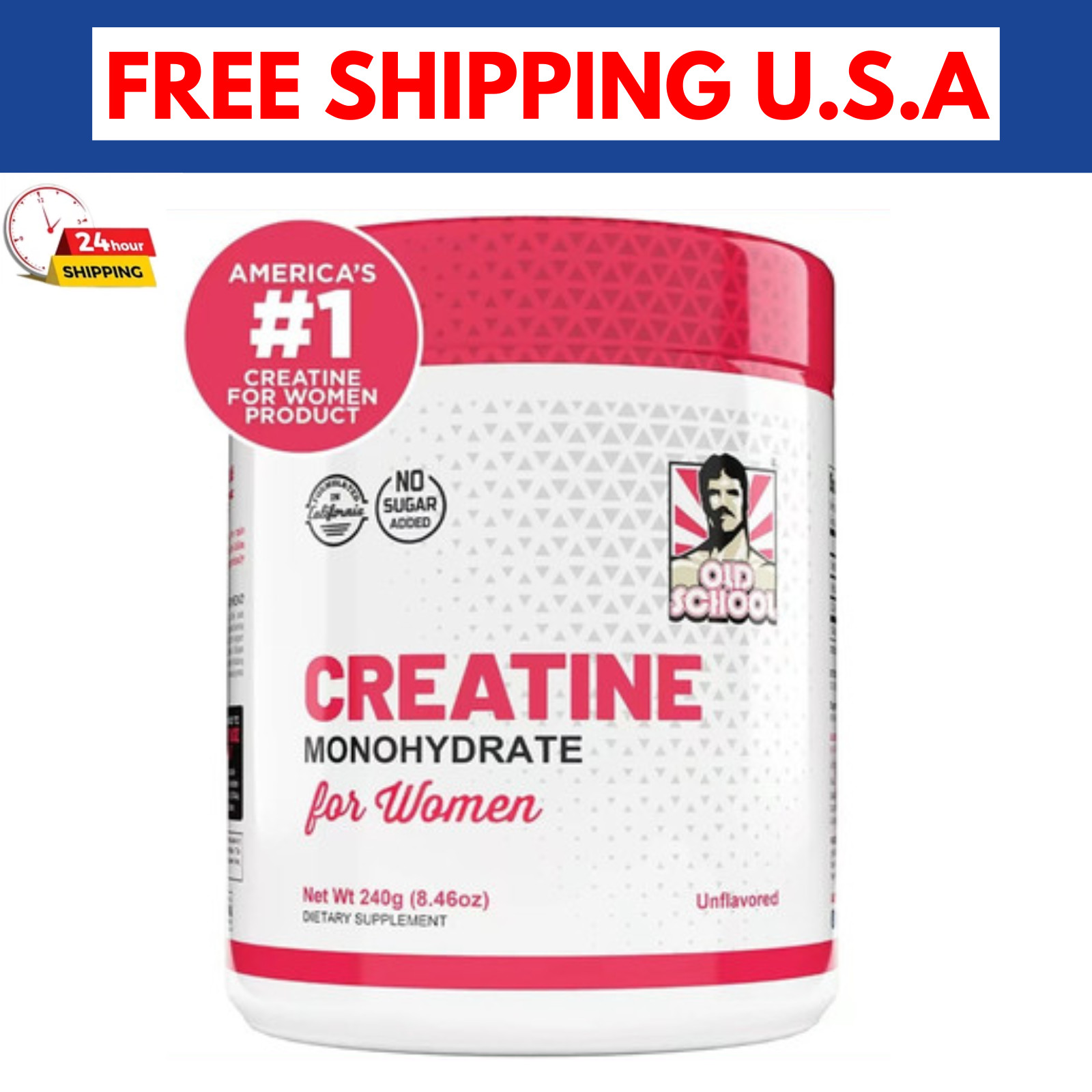 Old School Labs® Creatine Monohydrate for Women – 240g (30 Servings)
