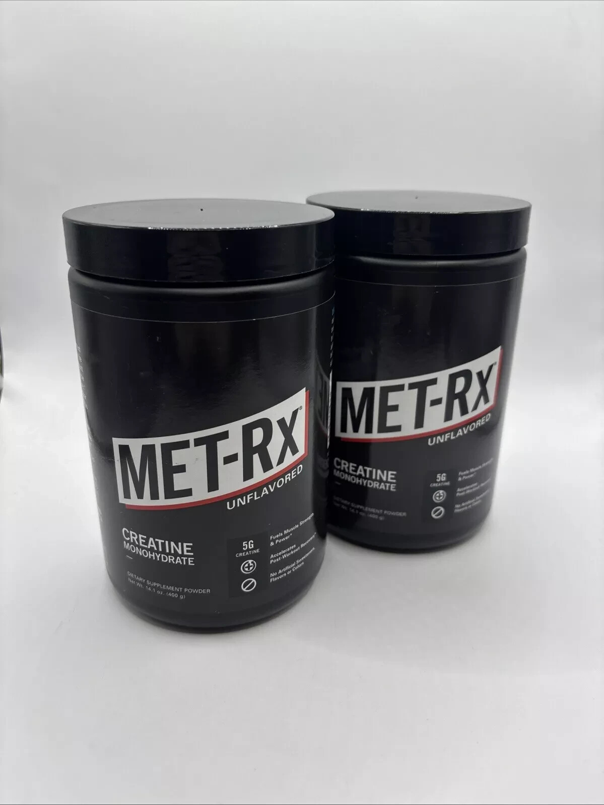 2 Pack MET-RX Creatine Monohydrate Powder, Unflavored 14.1 Oz Ea Exp 02/26 metrx