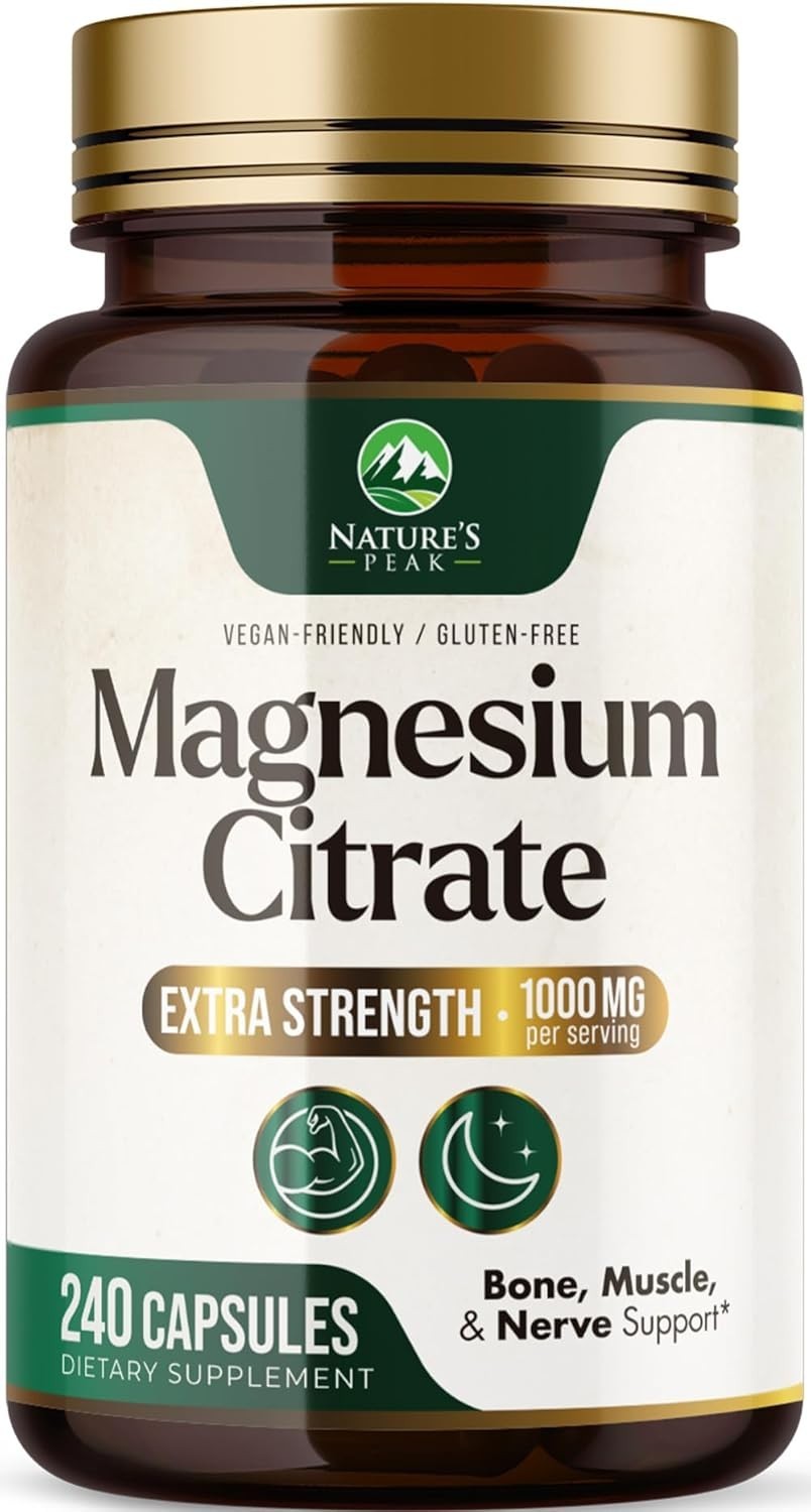 Magnesium Citrate 1000mg Capsules – Extra Strength Magnesium Supplement