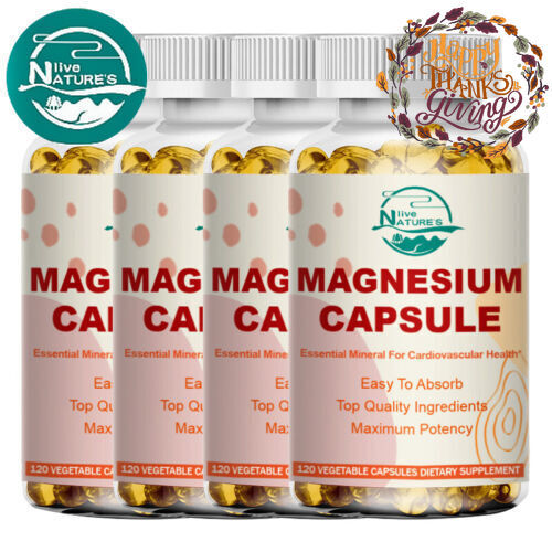 Magnesium Glycinate Capsules 500mg Per Serving-Highest Potency 120/240/480 Pills