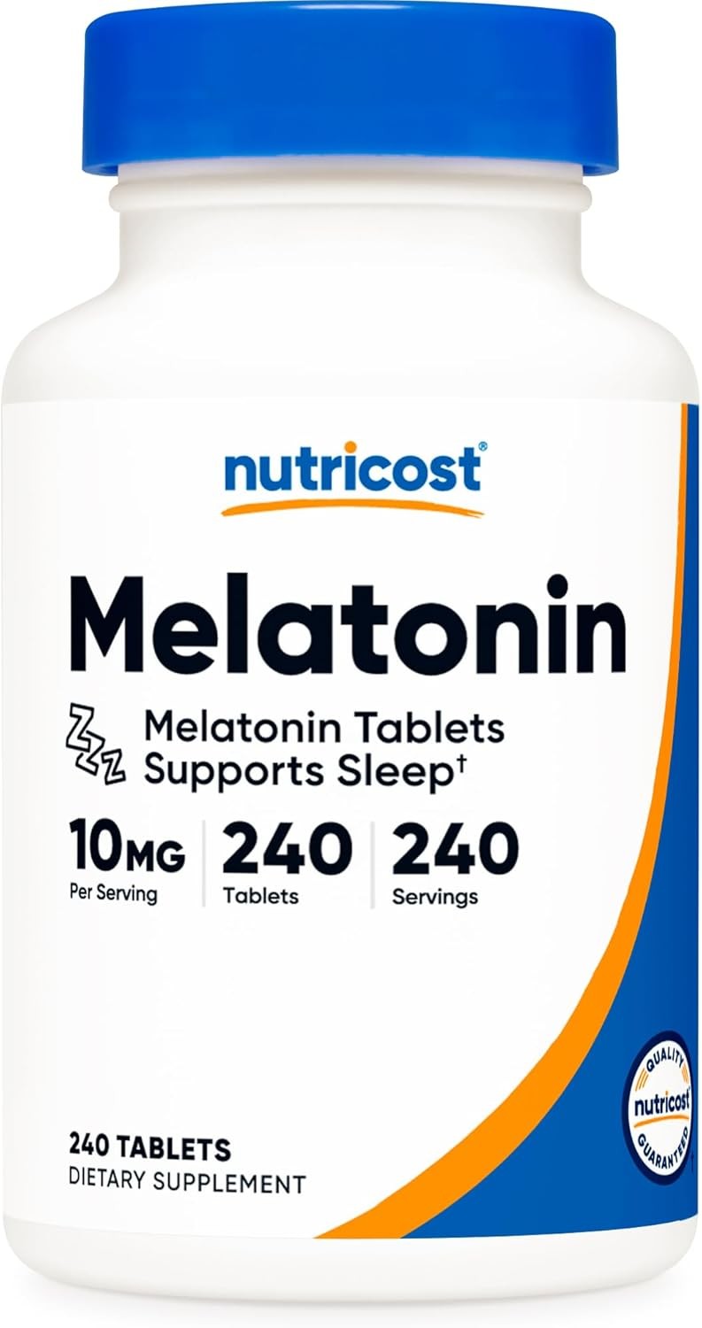 Nutricost Melatonin 10mg, 240 Tablets – 10mg Per Serving, Non-GMO, Gluten…