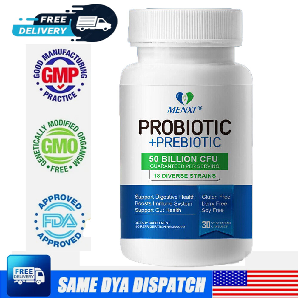 30 Probiotics Capsule 50 Billion CFU Potency Digestive Immune Health Softgel Cap
