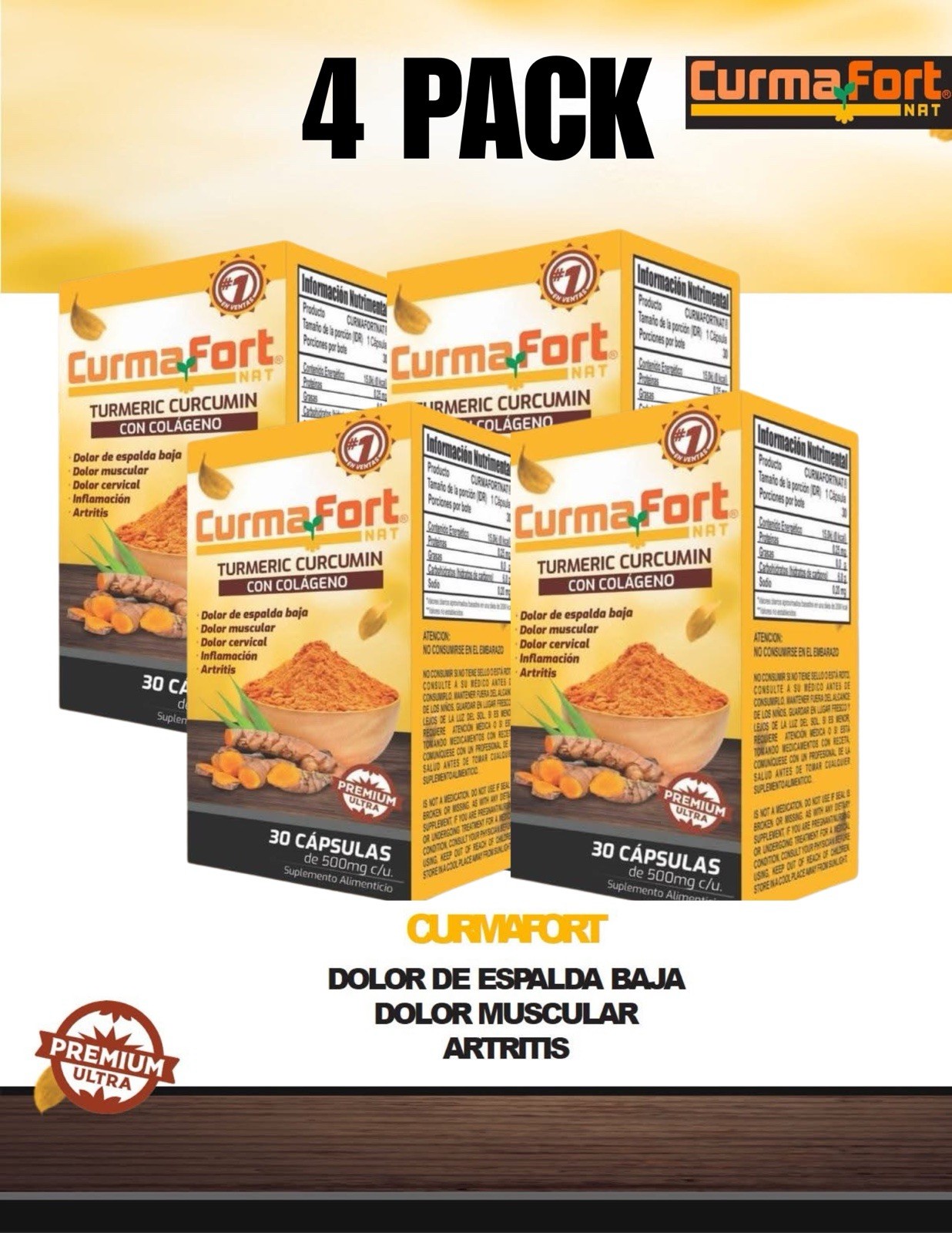 120 CAPSULES TURMERIC CURCUMIN with COLLAGEN CurmaFort curcuma NO MORE PAIN