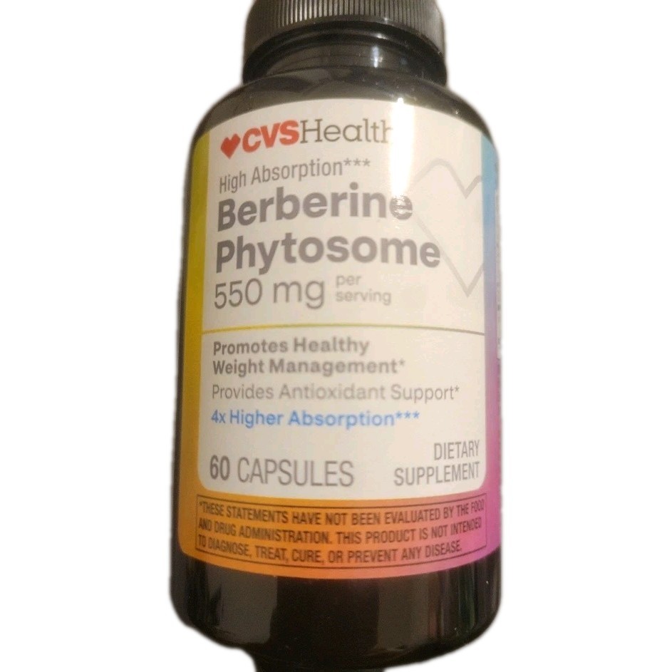 Cvs Health Berberine Phytosome 550mg 4x  Absorption Exp 01/27 Sugar Support