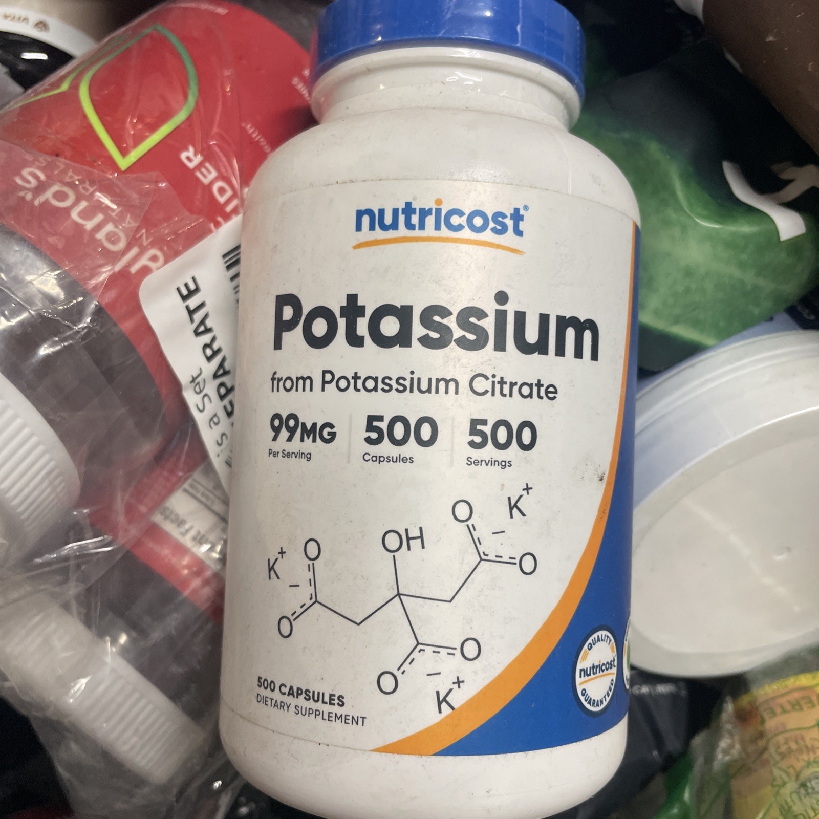 Nutricost Potassium Citrate 99mg, 500 Capsules – Gluten Free & Non-GMO 11/27