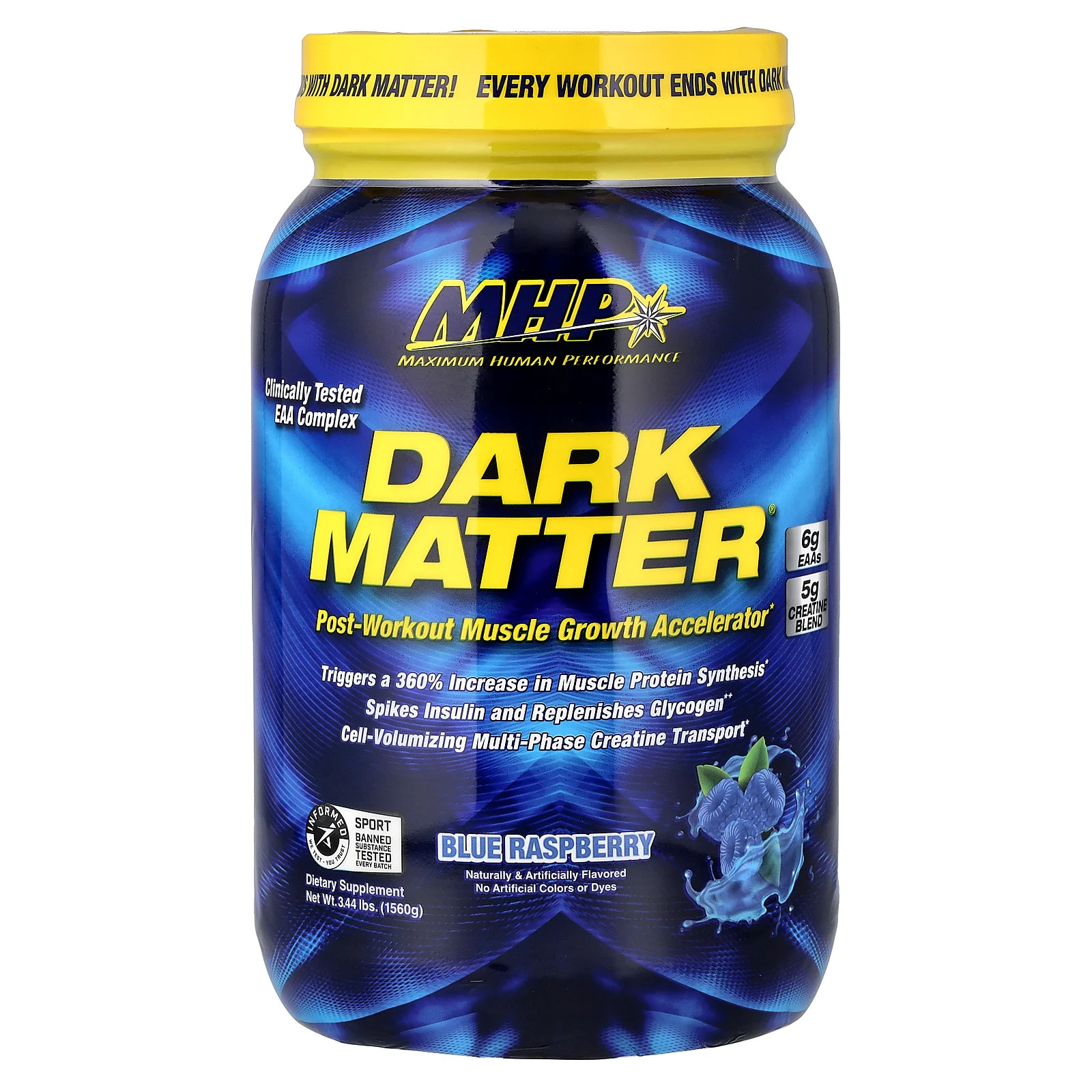 DARK MATTER®, Post-Workout Muscle Growth Accelerator, Blue Raspberry, 3.44 lbs