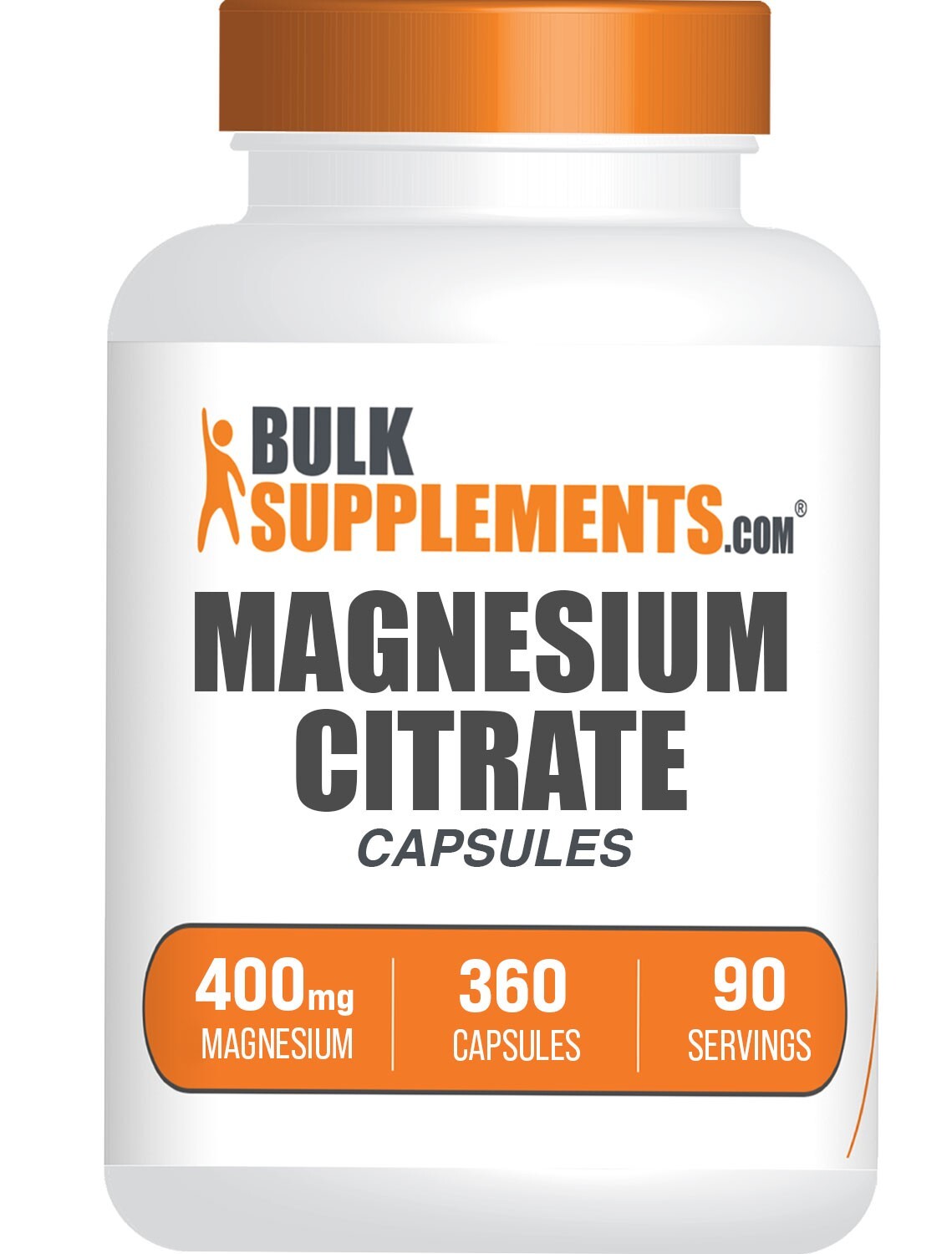BulkSupplements Magnesium Citrate 360 Capsules – 400mg Per Serving