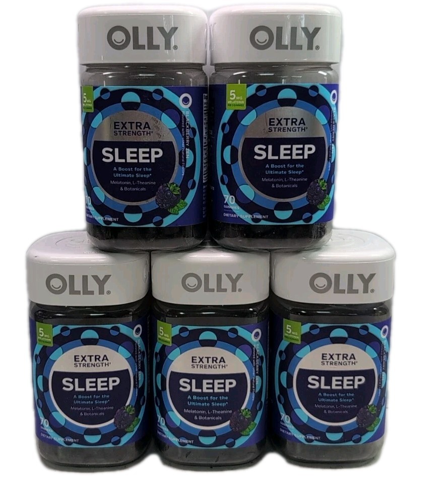 (5) Olly Extra Strength Sleep, 5mg Melatonin,  70 Gummies Each. Exp. 10/2025
