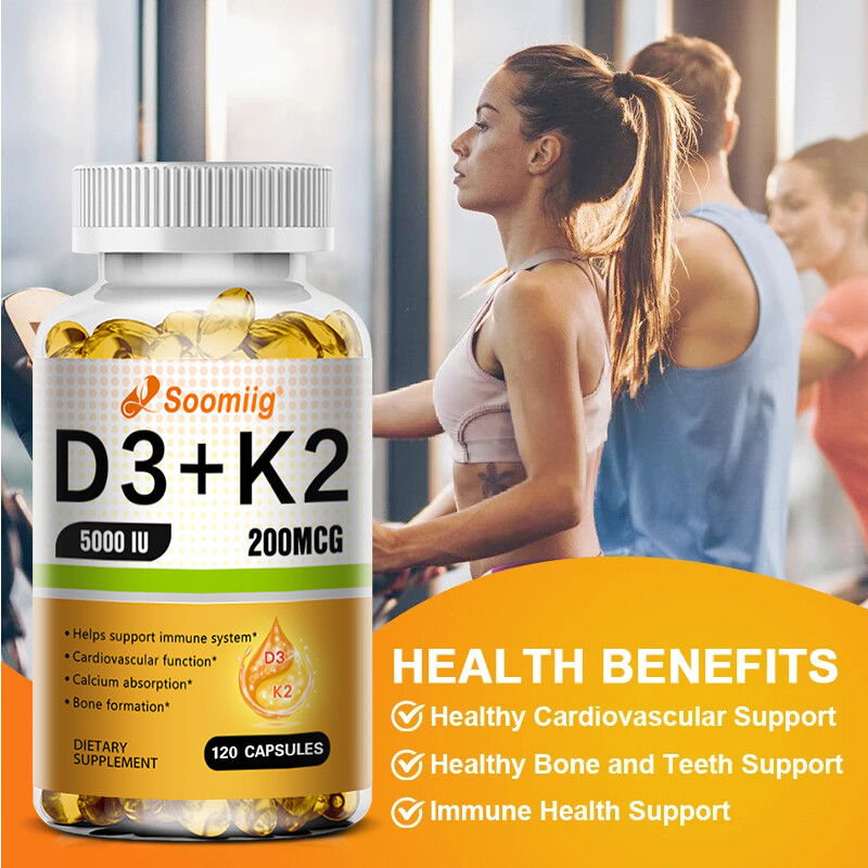 Vitamin D3 and K2 Capsules Heart Health Oral Health Circulation Support