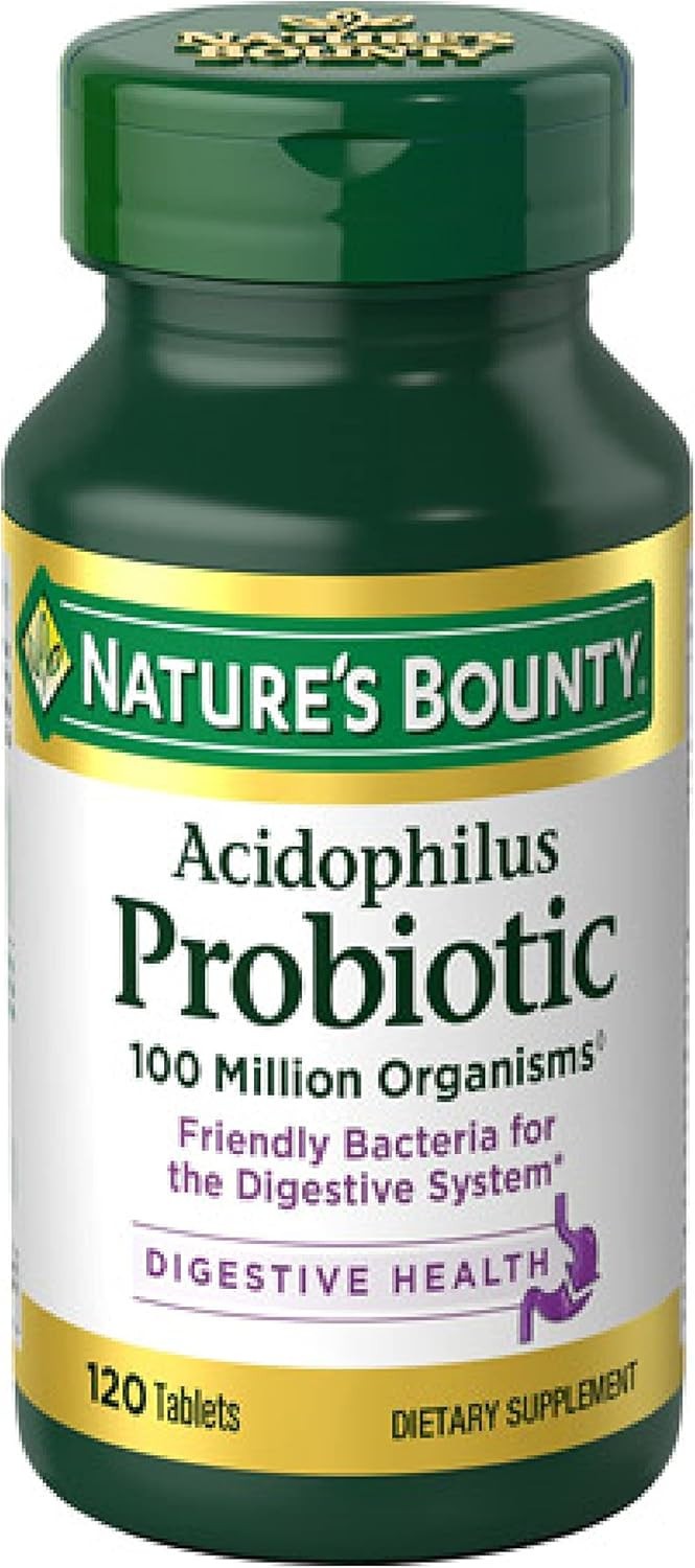Nature’s Bounty Lactobacillus Acidophilus Probiotic Supplement, 120 Tablets