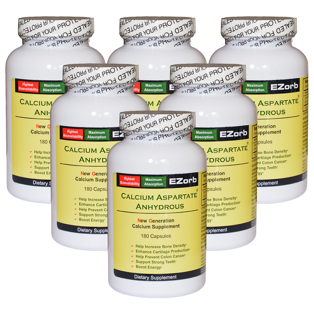 EZorb Calcium Capsules Buy 6 Bottles Save 12% 92% Absorption Bones Joints Muscle