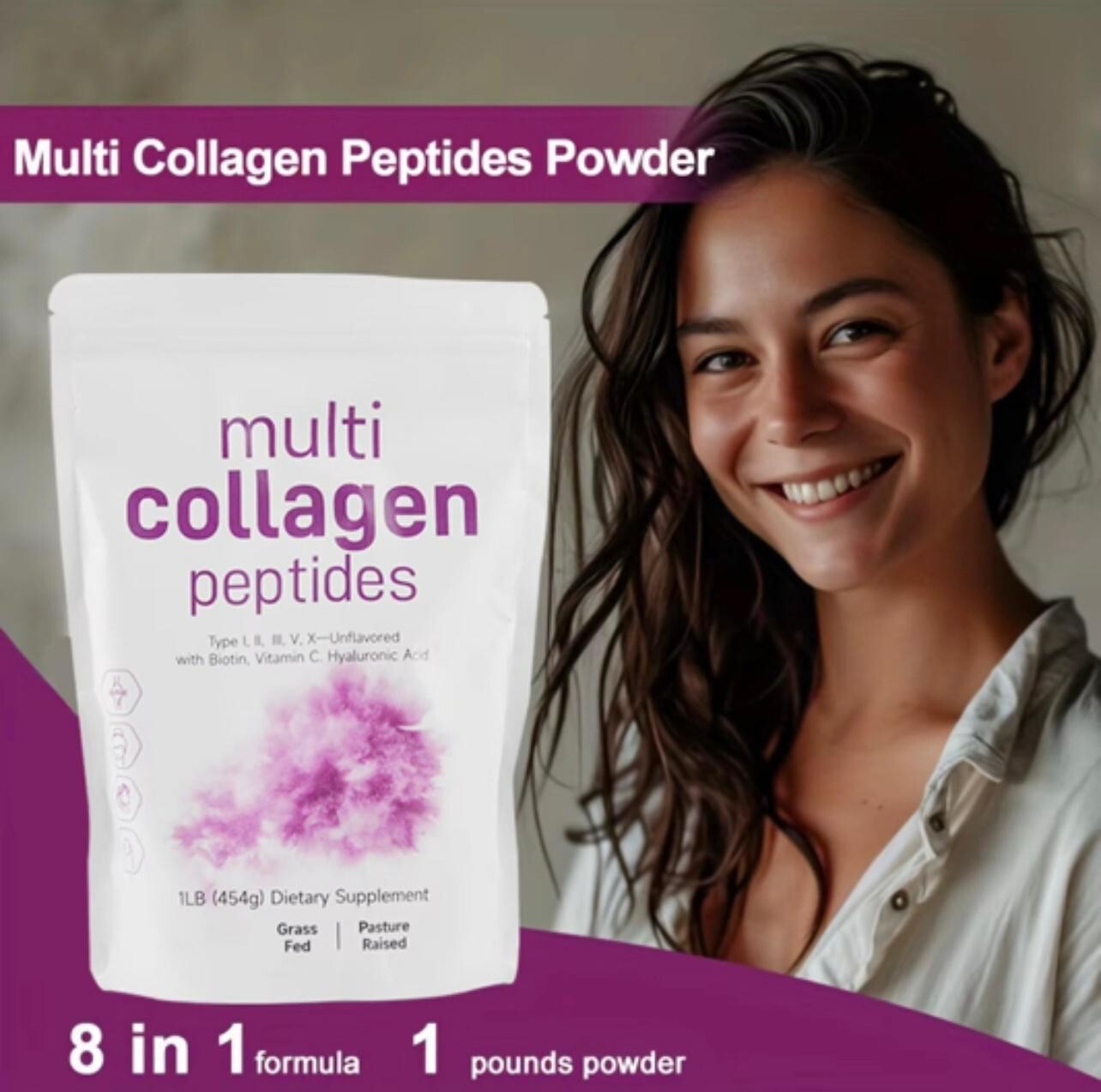 Complete Multi Collagen Peptides Powder – Hydrolyzed & Unflavored | Joint & Skin