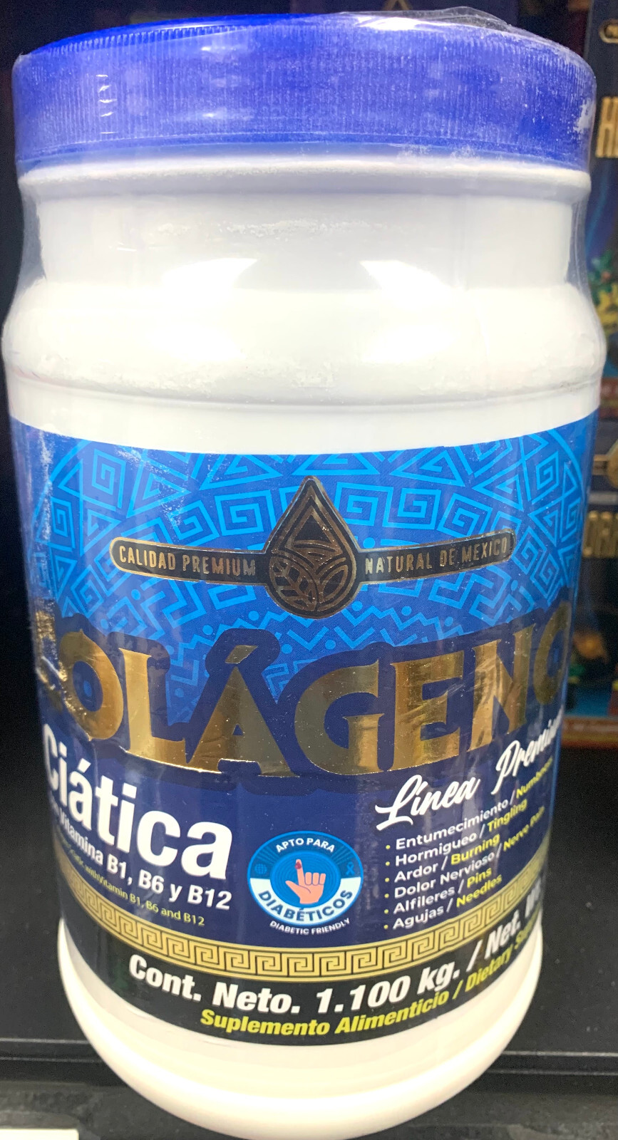 Colágeno Ciática Sciatic Collagen, Vitamins B1, B6 y B12, 2.4 lbs