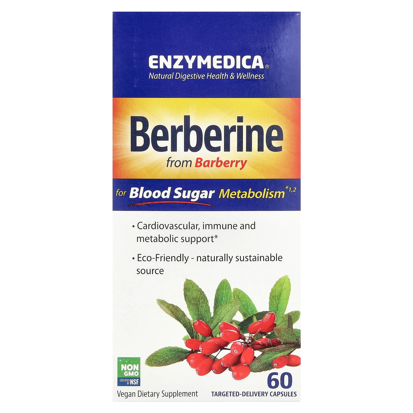 Berberine, 60 Targeted-Delivery Capsules