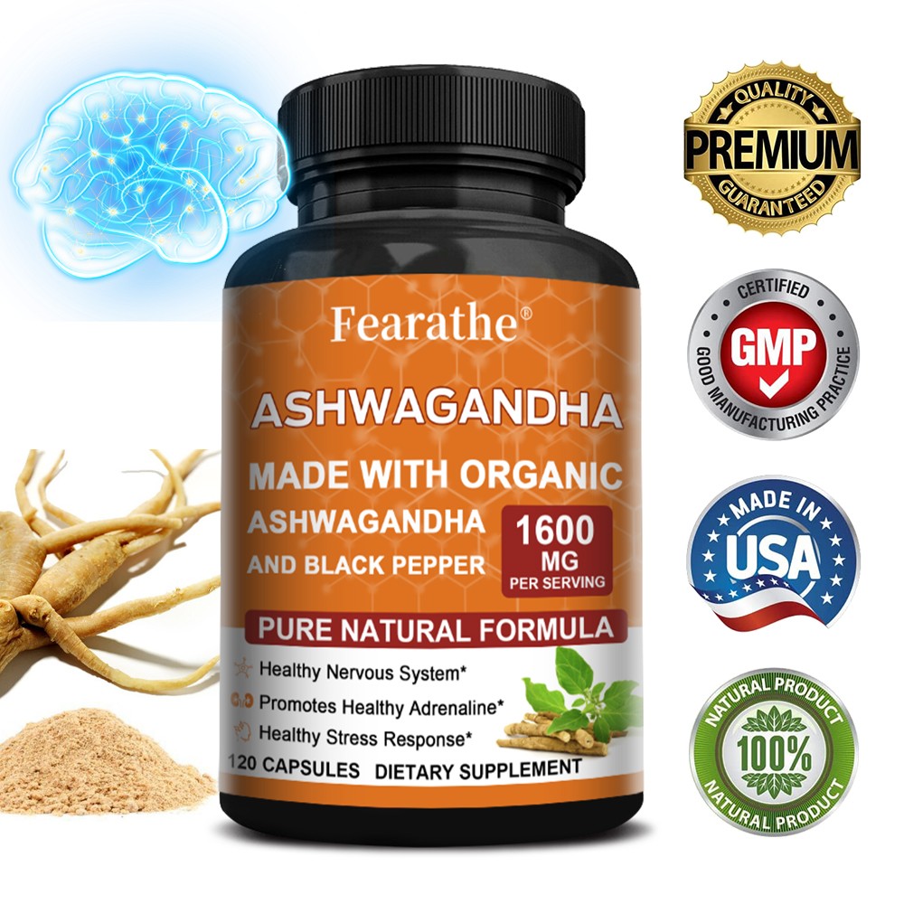 Organic Ashwagandha Capsules High Quality Dietary Supplement,120 Veg Capsules