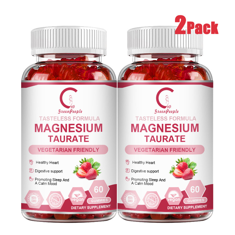 2PACK Magnesium Taurate Gummies 1800MG for Sleep Stress Digestive Heart Health