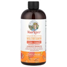 Liquid Morning Multivitamin + Hair Growth, Peach Mango, 15.22 fl oz (450 ml)