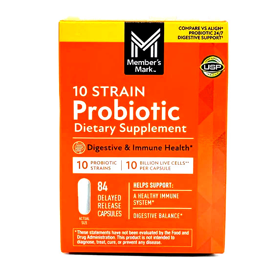 Member’s Mark 10‑Strain Probiotic Capsules 84‑Count – Digestive Health